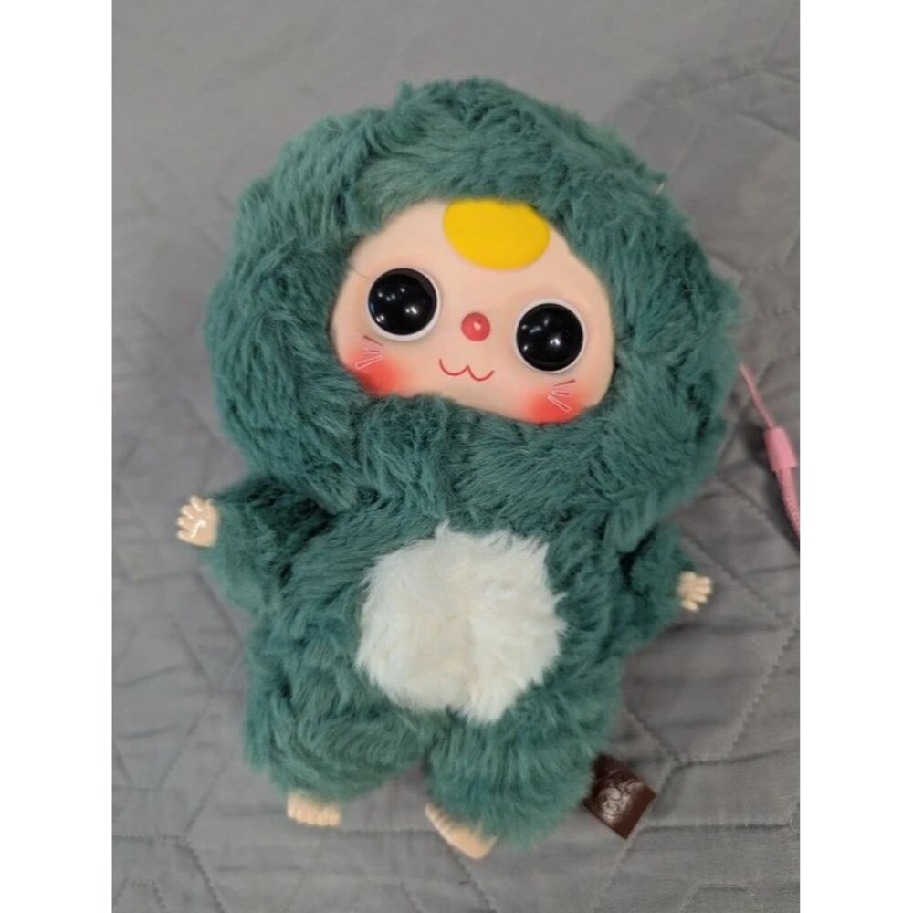 Baby Three V1 First Gen Green Dinosaur Plush Doll Vinyl Face BB3
